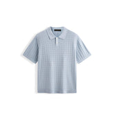 Men's Old Money Style Knitted Cable-Knit Polo Shirt