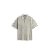 Men's Old Money Style Cable-Knit Short-Sleeve Polo