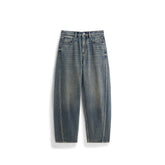 Men's Casual Relaxed Washed Curved-Leg Jeans