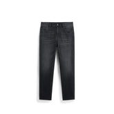 Men's Casual Dark Grey Slim-Fit Tapered Jeans