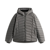 Men's Casual 90% White Duck Down Hooded Grey Down Jacket