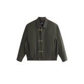 Men's Vintage Aircraft-Buckle Brown Jacket