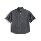 Men's casual loose-fitting denim-style shirt for outerwear