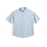 Men's striped short-sleeved shirt