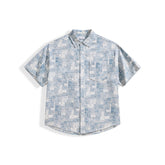 Men's Casual Short Sleeve Denim Shirt
