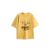 Men's Casual Hand-Drawn Puppy Print T-Shirt