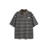Men's Casual Color-Contrast Stripe Polo Shirt