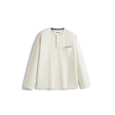 Men's Casual Cream Henley Sweatshirt