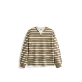 Men's Vintage Stripe Henley Textured Sweatshirt