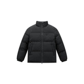 Men's Casual Black Geometric Shadow-Pattern Puffer Jacket