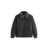Men's Casual PU Leather Fleece-Collar Jacket-Style Down Jacket