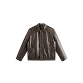 Men's Barn-Style Distressed PU Leather Lapel Jacket