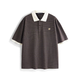 Men's Vintage Striped Cotton Polo Shirt