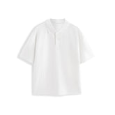 Men's Textured Jacquard Knit Polo Shirt