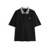 Men's Antibacterial Polo Shirt with Striped Collar