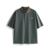 Men's Vintage Striped Cotton Polo Shirt