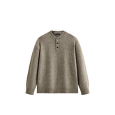 Men's Casual Henley Solid Sweater