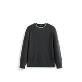 Men's Casual Contrast-Color Crewneck Knit Top