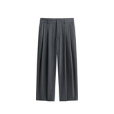 *US Final Sale* Men's Grey Relaxed Tapered Suit Pants