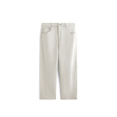 Men's Casual Straight-Leg Denim-Look White Pants