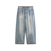Men's Cotton Washed Straight-Leg Jeans