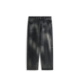 Men's Casual Dark Grey Distressed Ombre Jeans