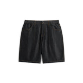 Men's Denim Shorts with Stitching Details