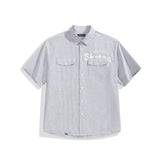 Men's Striped Shirt with Letter Print