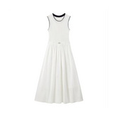 Women's Linen-Blend Paneled Sleeveless Dress