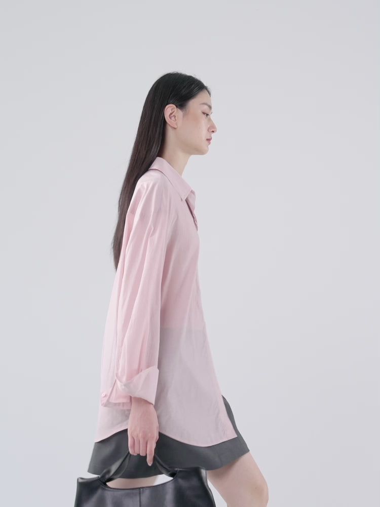 Women's Cupro-Cotton Slim Long-Sleeve Shirt