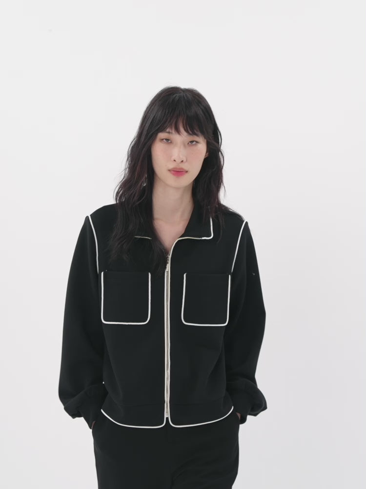 Women's Contrast-Trim Tweed-Inspired Jacket