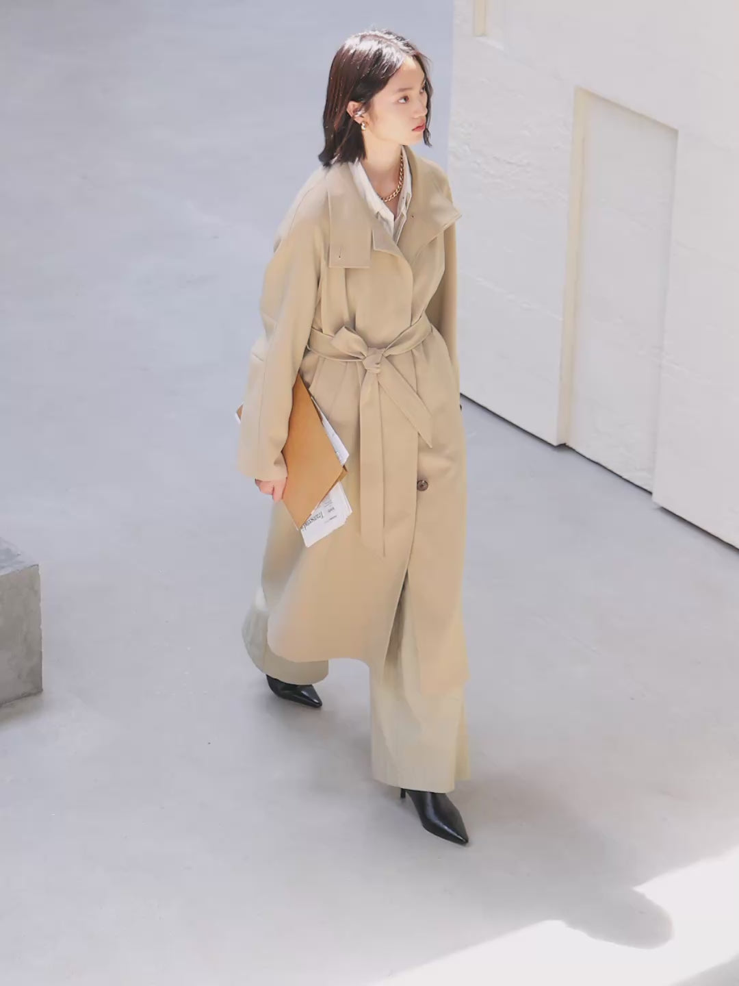 Women's Oversized Stand-Collar Trench Coat