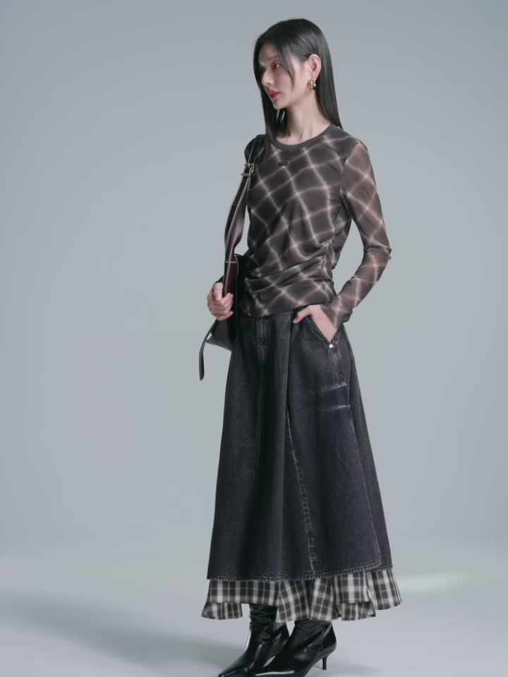 Women's Slim-Fit Lightweight Check Top