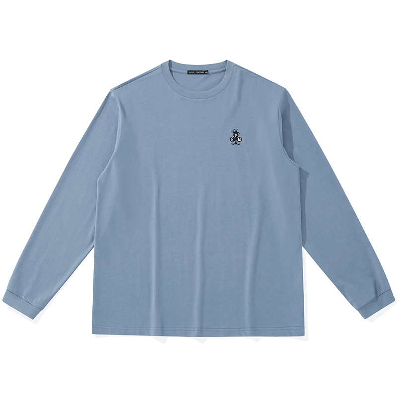 Peacebird Men Blue Letter Embroidery Oversize T-Shirt