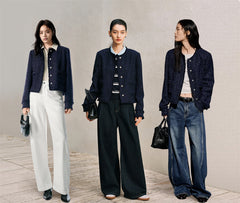 Women's Textured Raw-Edge Tweed Jacket