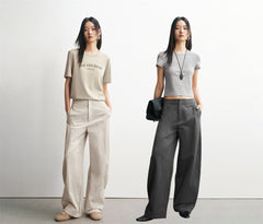 Women's Basic Wide-Leg Curved-Hem Pants