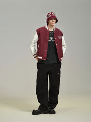 Men's Contrast Color Jacket With PU