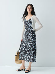 Women's Ruched Printed Slip Dress