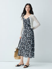 Women's Cropped Linen-Blend Knit Cardigan