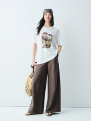 Women's Loose-Fit Cartoon Graphic T-Shirt