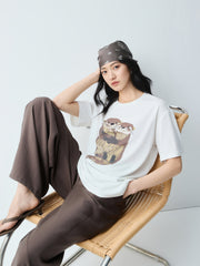 Women's Loose-Fit Cartoon Graphic T-Shirt