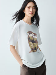 Women's Loose-Fit Cartoon Graphic T-Shirt