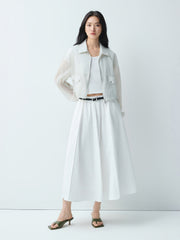 Women's Lightweight Cropped Jacket with Drawstring Hem