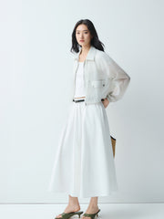 Women's Lightweight Cropped Jacket with Drawstring Hem