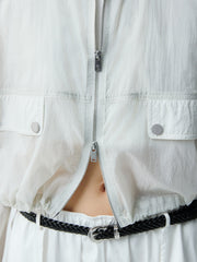 Women's Lightweight Cropped Jacket with Drawstring Hem