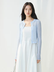 Women's Cropped Linen-Blend Knit Cardigan