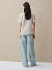 Women's Elegant Crewneck Tweed-Inspired T-Shirt