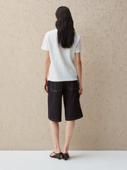 Women's Elegant Crewneck Tweed-Inspired T-Shirt