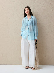 Women's Lightweight Lyocell-Blend Vertical Stripe Shirt