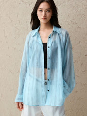 Women's Lightweight Lyocell-Blend Vertical Stripe Shirt